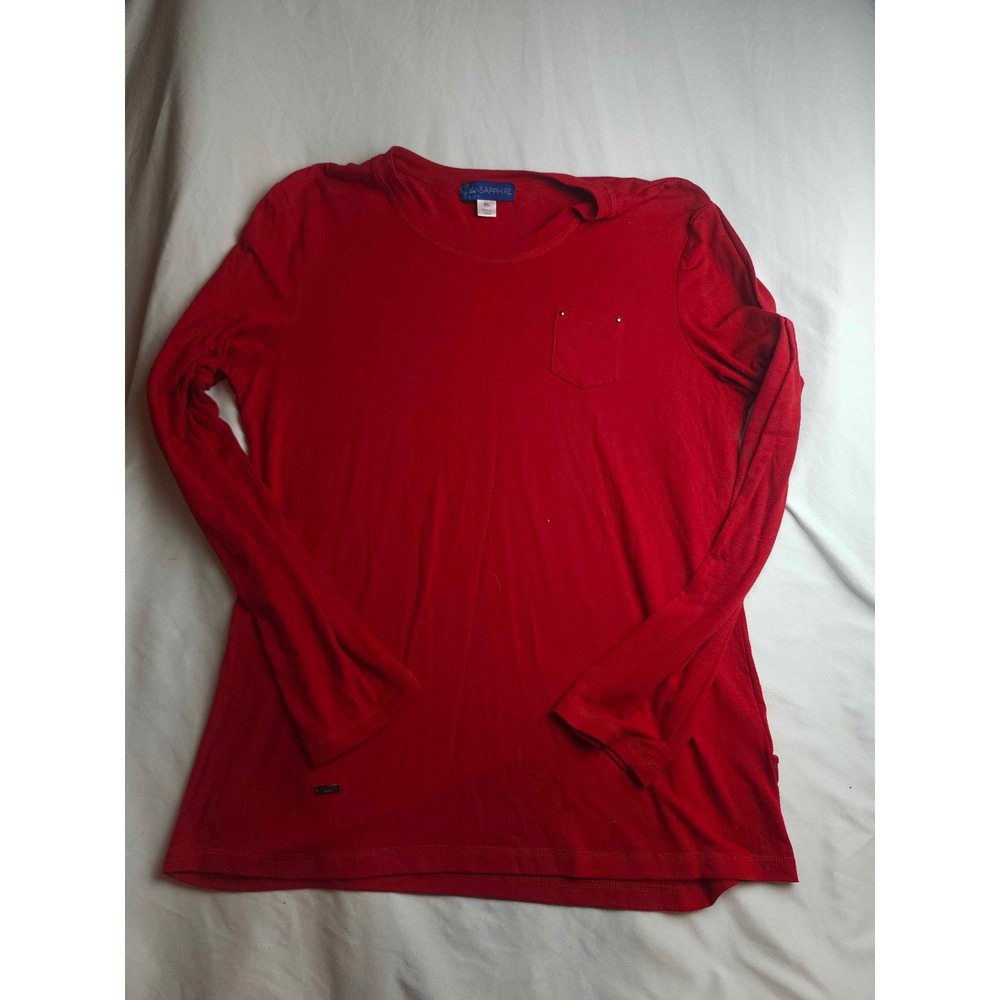Koi Sapphire Red Long Sleeve Scrub Undershirt Crew Neck Womens XL